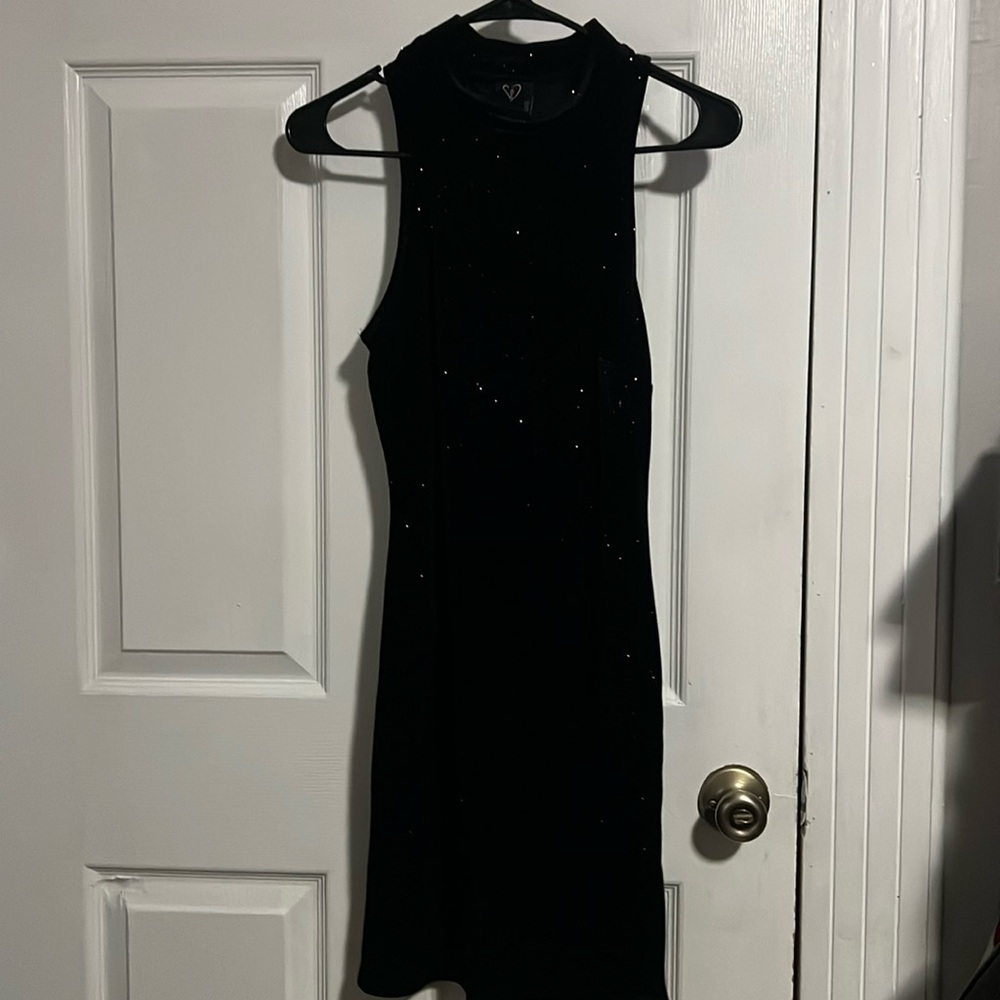 Windsor Black Mini Glitter Dress
